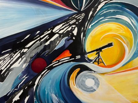Universe reflektion Maleri til salg 70 x 60