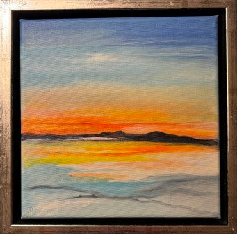 Sunset, Greenland. Ilulissat Maleri 20 x 20 cm