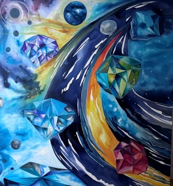 Universets diamanter 80x80 maleri hansgaard