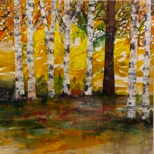 Efterår i skoven Maleri 100 x 100