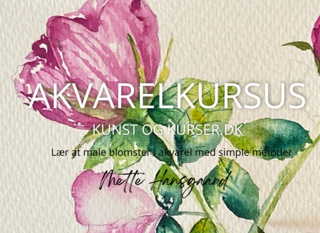 Akvarelkursus 2 timer. 1. gang. Flower power. Fokus på blomster og natur